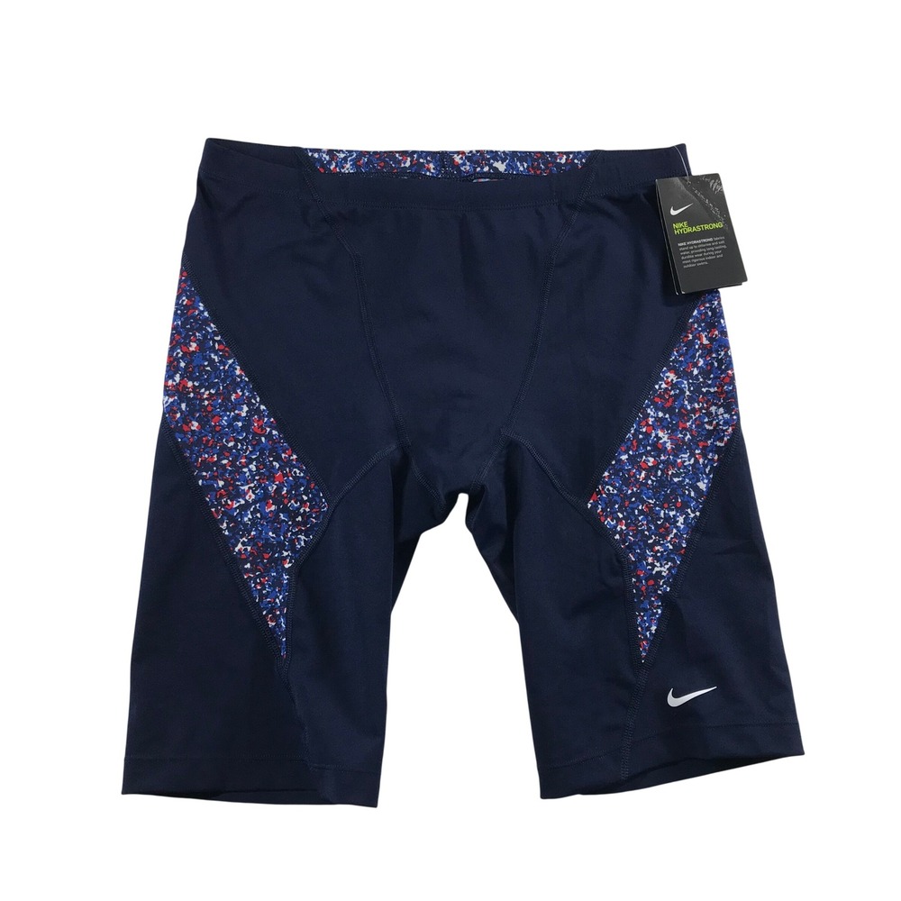 Nike HydraStrong Mens Swim Jammers Navy Blue Confetti Print Size 38 NESSA083-933